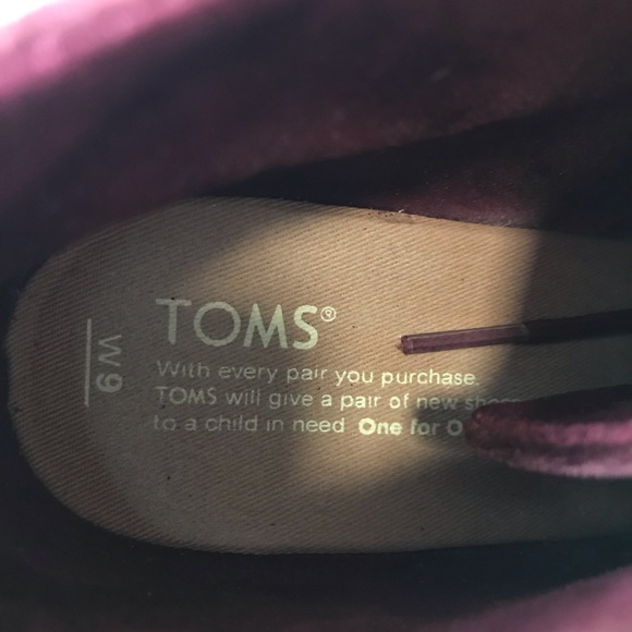 Toms Desert Wedge Velvet Maroon Lace Up Booties 9W - Picture 8 of 8